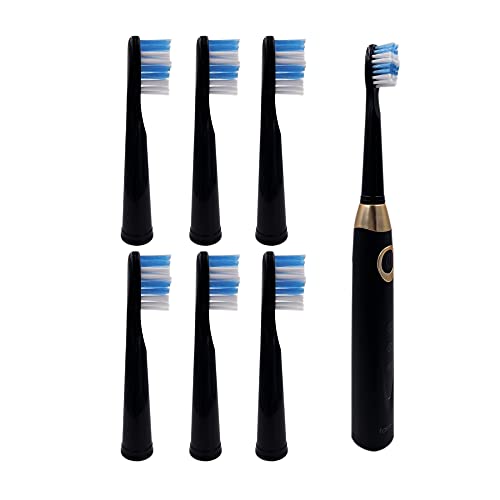 xcivi 6-Pack Replacement Toothbrush Heads for Dnsly Fairywill FW507/FW508/FW917/FW909/FW949/FW958/FW507B/FW908/FW610/FW659/FW719/FW910 KIPOZI Sboly Sonic Electric Toothbrush (Black) - Image 2