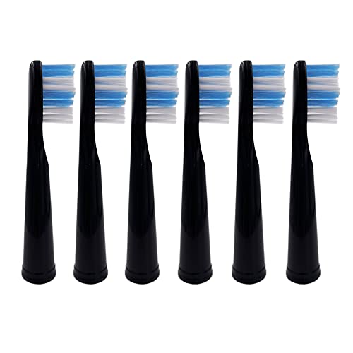 xcivi 6-Pack Replacement Toothbrush Heads for Dnsly Fairywill FW507/FW508/FW917/FW909/FW949/FW958/FW507B/FW908/FW610/FW659/FW719/FW910 KIPOZI Sboly Sonic Electric Toothbrush (Black) - Image 4