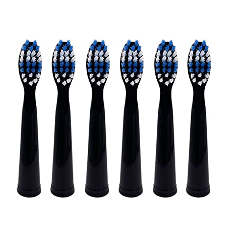 xcivi 6-Pack Replacement Toothbrush Heads for Dnsly Fairywill FW507/FW508/FW917/FW909/FW949/FW958/FW507B/FW908/FW610/FW659/FW719/FW910 KIPOZI Sboly Sonic Electric Toothbrush (Black) - Image 5
