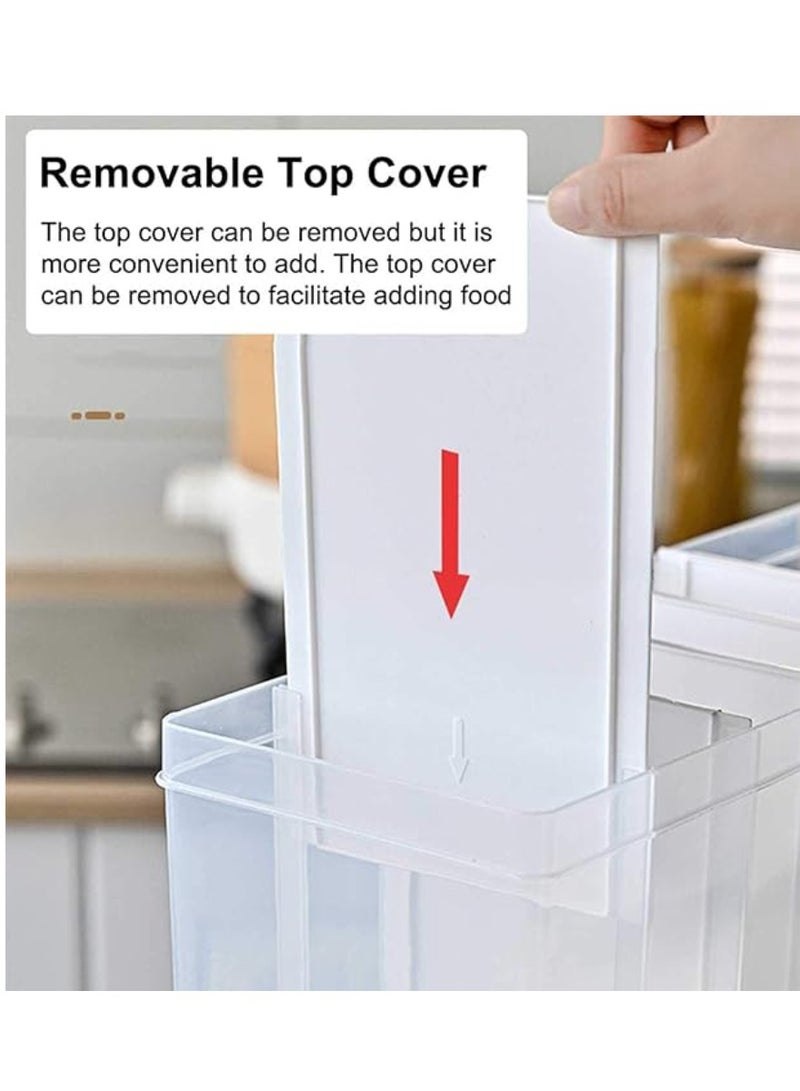 Wall Mounted 6 Compartment Food Dispenser, Capacity 5X1.5L And 1X3L Grain Cereal Dispenser And Rice Dispenser For Kitchen