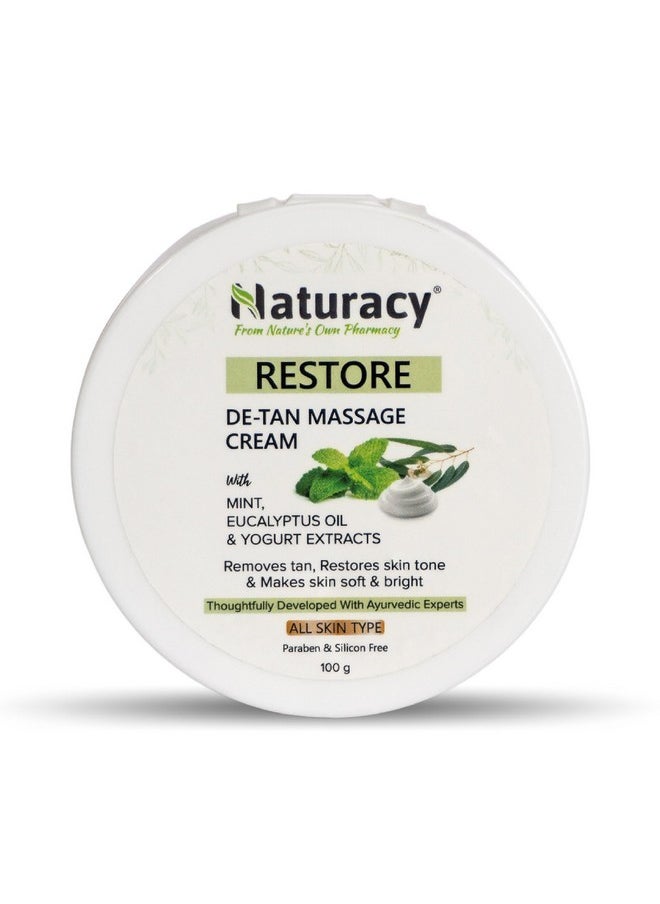 Naturacy De-Tan Cream For Tan Removal & Skin Brightening Of Face, Neck & Hands (100 G)  - Image 1