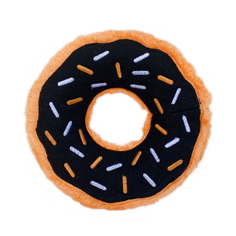 ZippyPaws Donutz No Stuffing Dog Toys to Keep Them Busy For Small and Medium Dogs Squeaky Pet Toy for Boredom Unstuffed Chew Toy Soft Plush Puppy Products Funny Food Toy Pumpkin Spice Donut - Image 2