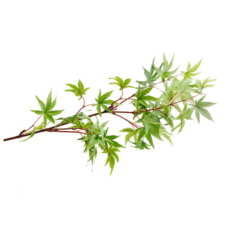 Artificial Maple Branch Orange-Yellow Fabric Plastic Material High Simulation - Exquisite Workmanship Lifelike Ornament for Home Decoration - Image 3