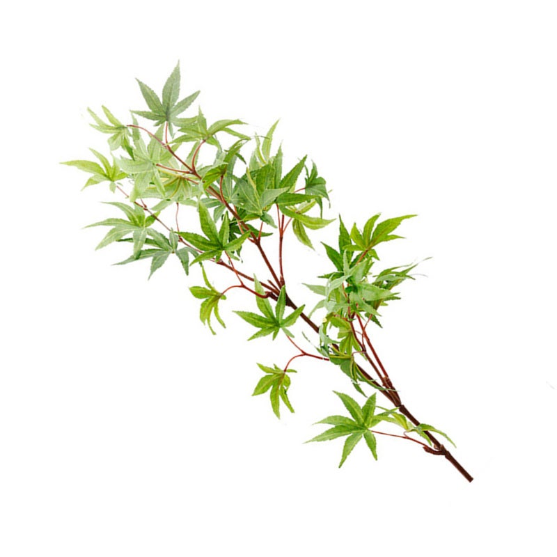 Artificial Maple Branch Orange-Yellow Fabric Plastic Material High Simulation - Exquisite Workmanship Lifelike Ornament for Home Decoration - Image 4