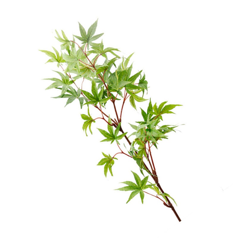 Artificial Maple Branch Orange-Yellow Fabric Plastic Material High Simulation - Exquisite Workmanship Lifelike Ornament for Home Decoration - Image 2