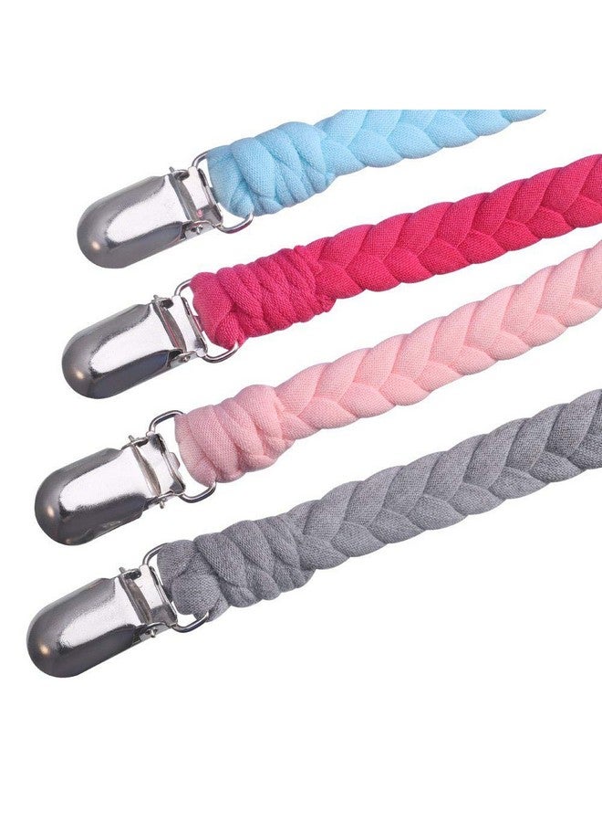 ONWON Onwon 2 Pieces Pacifier Clips for Infant Boys and Girls Universal Pacifier Holder Soothie Leash by Hand-Made Braided for All Pacifiers Teething Drool Bibs (Color B) - Image 1