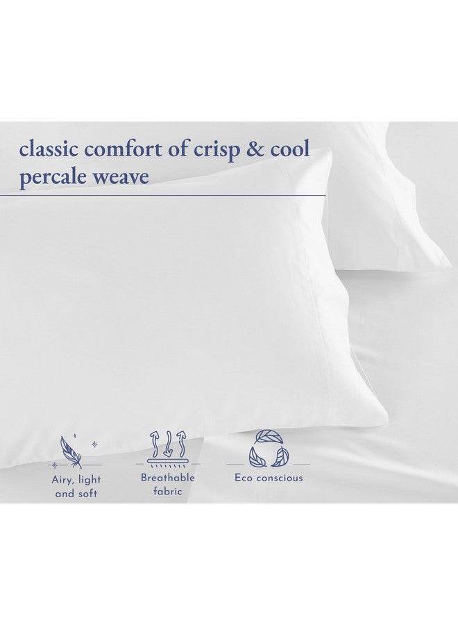 California Design Den California Design Den 100% Organic Cotton Pillow Cases Queen/Standard Set of 2, Soft & Cooling Percale Weave Cotton Pillowcases (Bright White) - Image 4