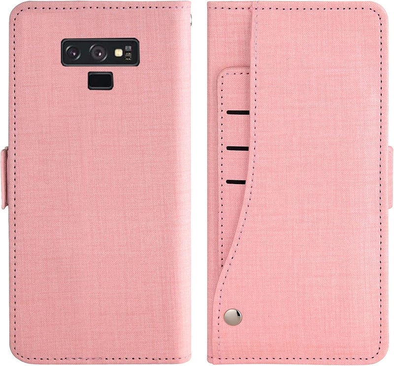 Asuwish Compatible with Samsung Galaxy Note 9 Wallet Case Tempered Glass Screen Protector and Flip Cover Card Holder Cell Accessories Phone Cases for Galaxies Gaxaly Glaxay Note9 Not S9 Women Men Pink - Image 5