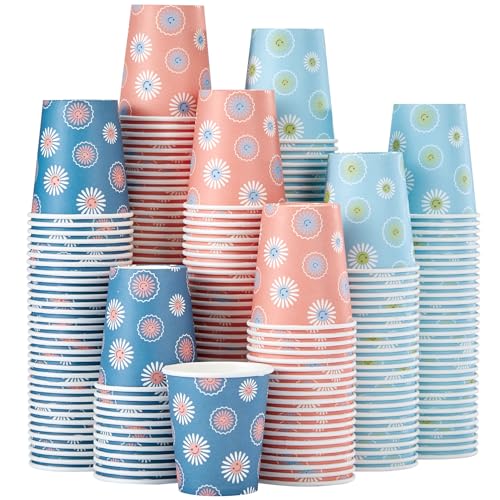 SIUQ 600 Pack 5 oz Paper Cups Disposable Bathroom Cups Small Mouthwash Cups HotCold Beverage Drinking Mini Cup for Party Picnic BBQ Travel Daisy