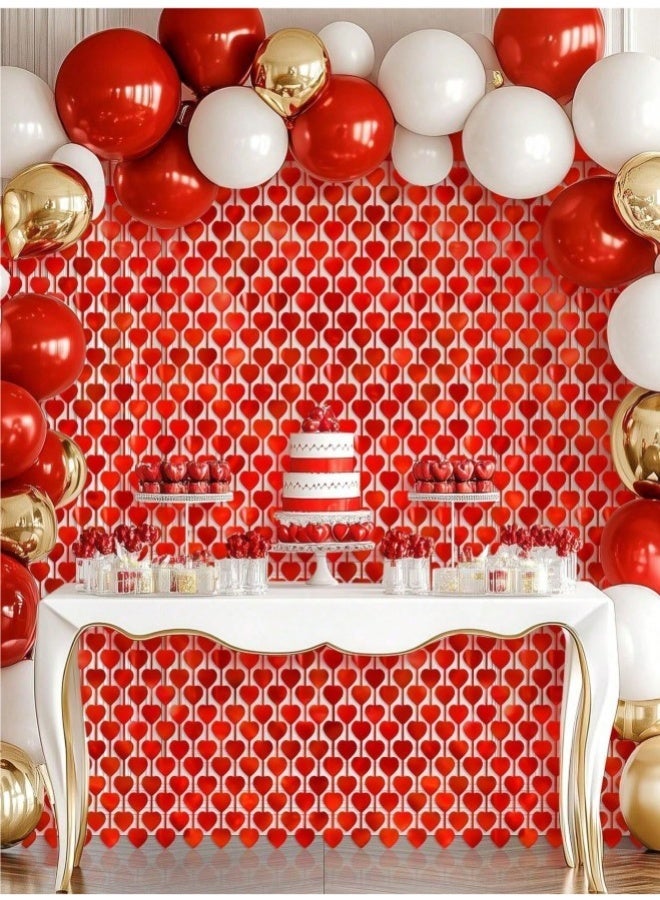 Pack of 2 Metallic Foil Fringe Curtain, Red Heart Shape Tinsel Curtains Streamers Photo Props Backdrop for Valentine's Day Engagement Wedding Party Decorations - Image 3