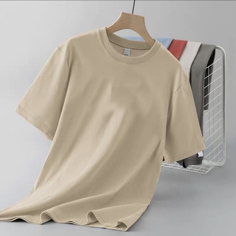 Factory New Summer Solid Color Short Sleeve T-Shirt Men'S Slim Fit Slim Men'S And Women'S Classic Joker Inner Jacket - Image 1