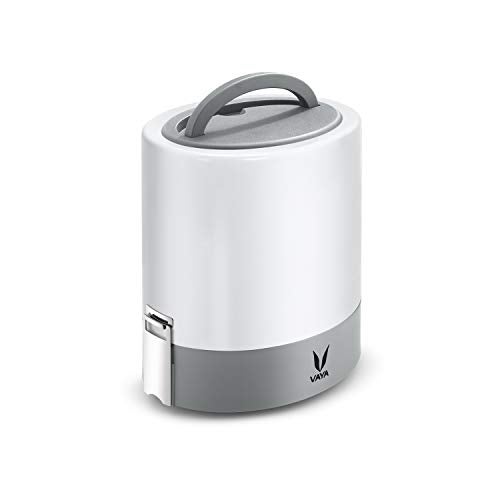 VAYA TYFFYN Lunch Box for Office for Men, with Polished Stainless Steel Containers,1000ml Thermal Insulated Hot Lunch Box Without BagMat, Hot Tiffin Box with 3 Compartments,White - Image 2