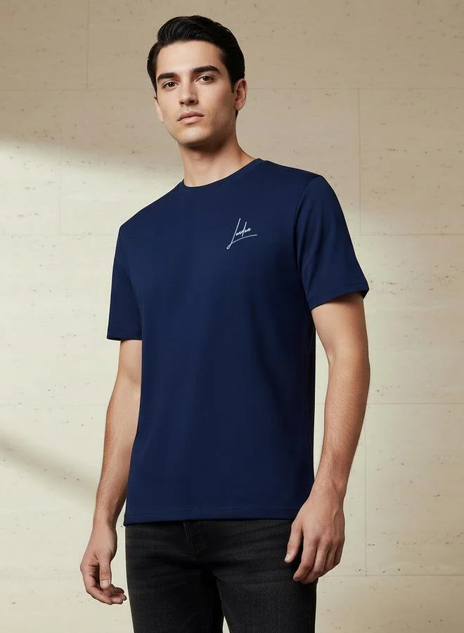 لي كوبر Lee Cooper Men Regular Fit Crew Neck Short Sleeve Printed T-shirt