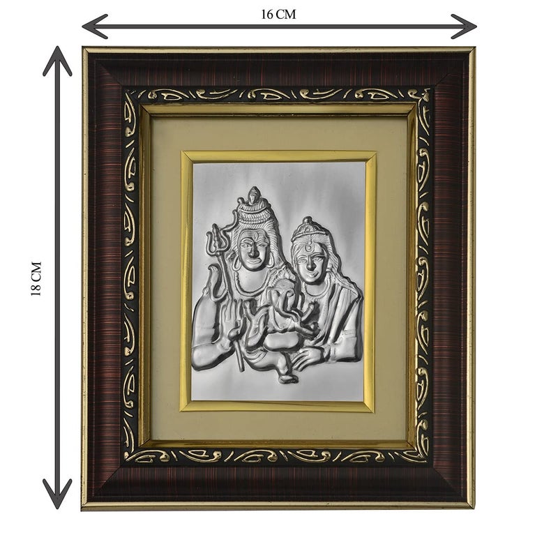 Pray Everyday Shiv Parvati ji Silver Plated Photo Frame Shiv Parvati Silver Plated Photoframe Shiv Parvati ji Frame for Home Temple Gods Photoframes Hindu God Goddesses Frames Religious Photoframes - Image 3