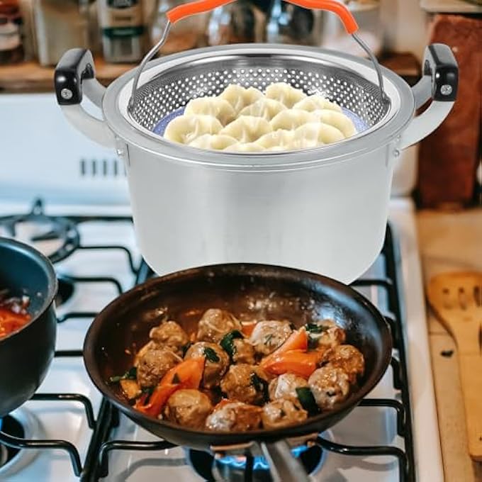 سلة بخار من الفولاذ المقاوم للصدأ بمقبض من السيليكون، سلة مصفاة شبكية سعة 2 لتر للخضراوات، ملحق بخار البيض ومصفاة المعكرونة لملحقات طنجرة الضغط الكهربائية - Image 2