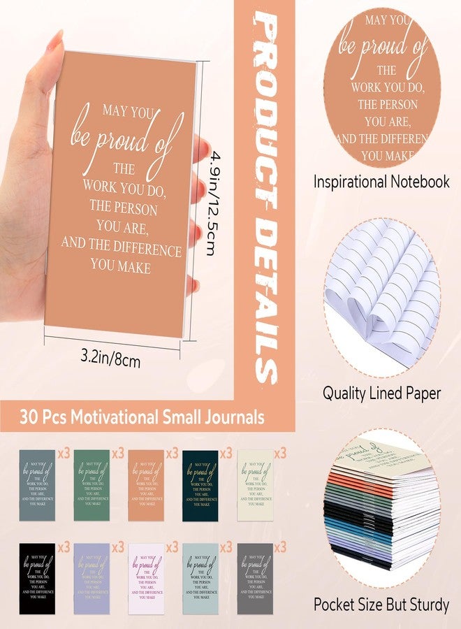 Harloon 30 Sets Employee Appreciation Gifts Thank You Gift Notebooks Gentle Color Retractable Ballpoint Pen and Keychains Journal for Teacher Office Nurse Social Worker(May You Be Proud) - Image 2