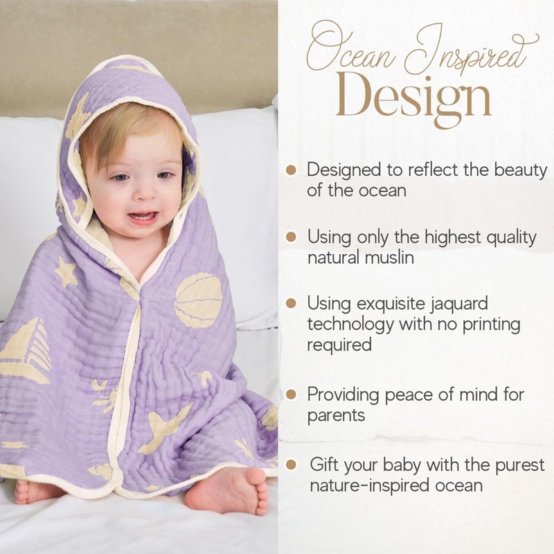 HardNok UltraSoft Muslin Baby Hooded Towel  32 x 32 Inches Crafted from Bamboo Viscose Ideal for Bath  Beach Suitable for Both Boys  Girls from Newborns to Toddlers - Image 5