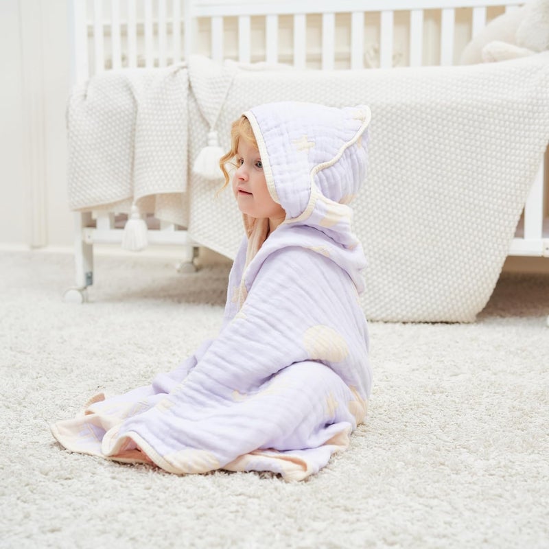 HardNok UltraSoft Muslin Baby Hooded Towel  32 x 32 Inches Crafted from Bamboo Viscose Ideal for Bath  Beach Suitable for Both Boys  Girls from Newborns to Toddlers - Image 3