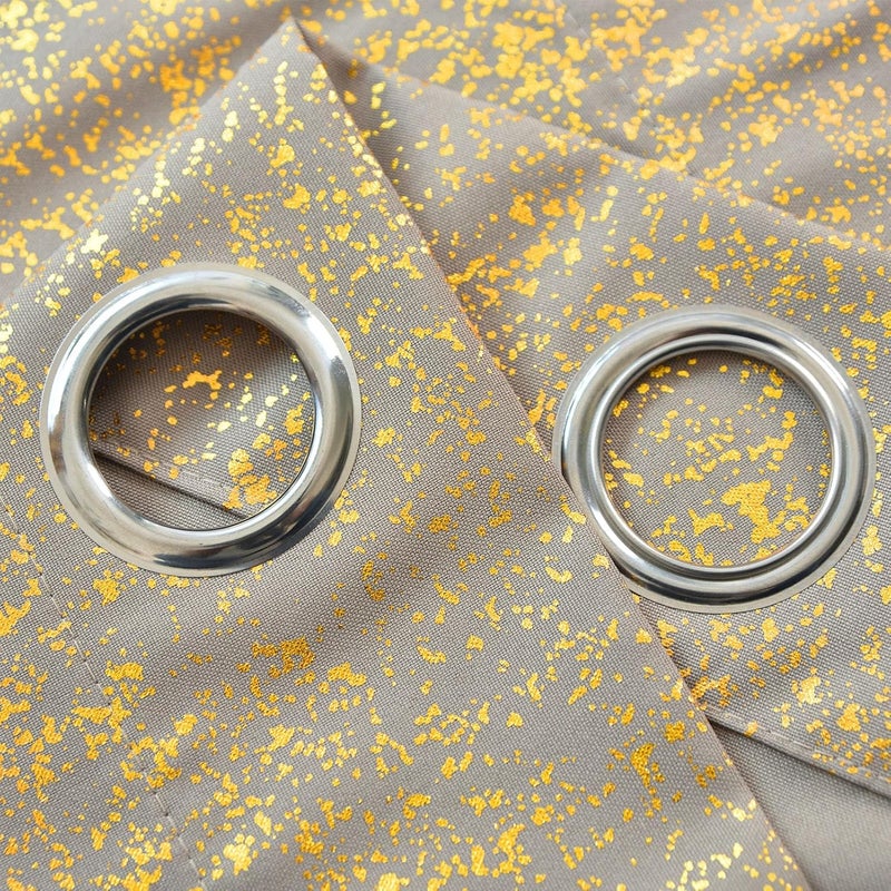 TERLYTEX Gold Metallic Shimmer Curtains, 96 Inches, Glittering, Shimmering, for Living Room, with Grommets, Privacy, Sparkle, Semi-Sheer, 52 x 96 Inches, Gold-Taupe - Image 5