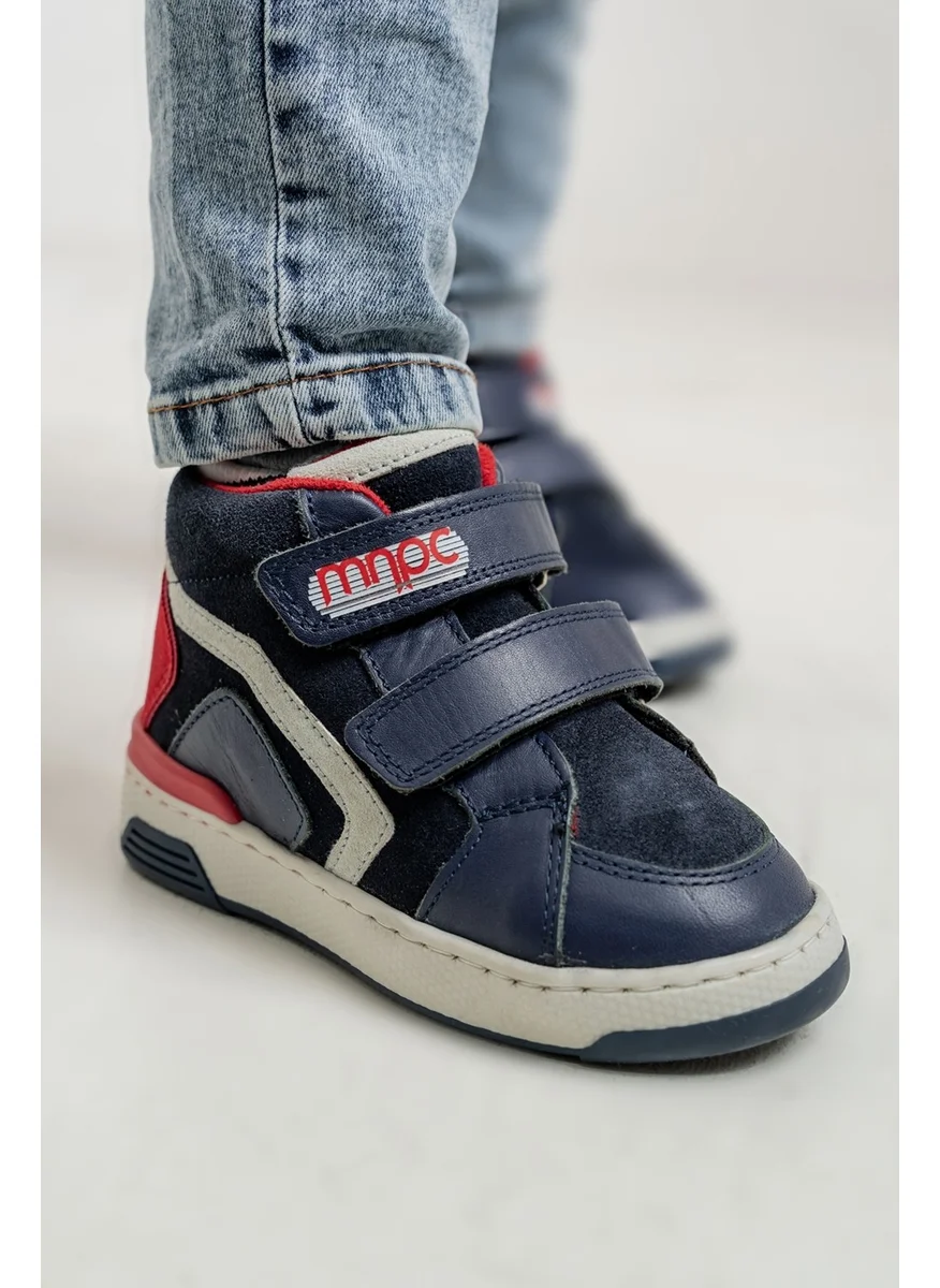 Mnpc Boy Navy Blue Genuine Leather Anatomical Casual Boots