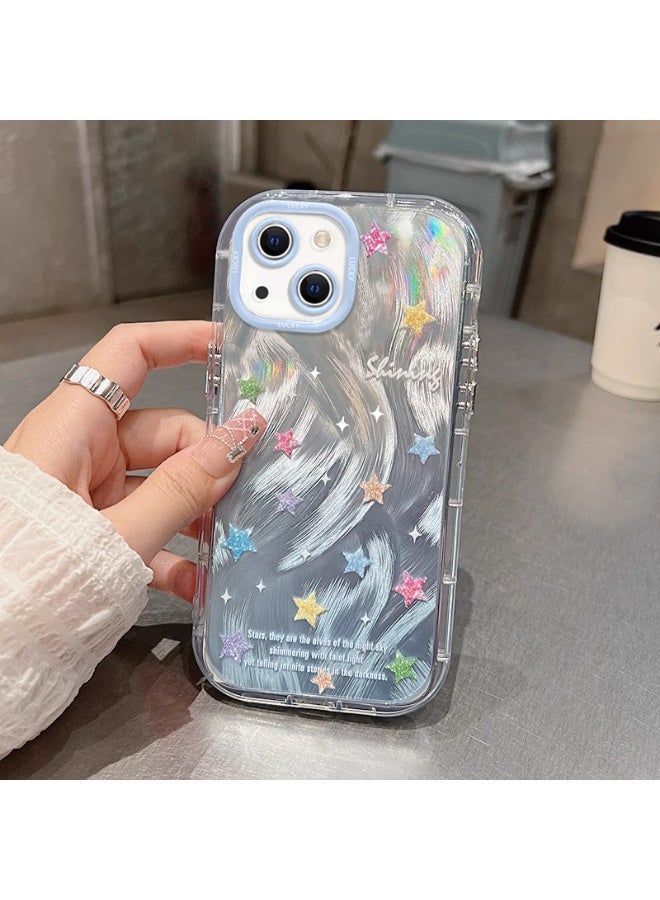 NIBEMINENT Protective TPU Case Cover For iPhone 15 Plus, Colorful Stars