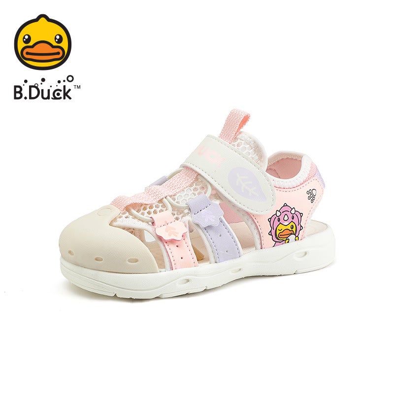 B.Duck 25Th Summer Velcro New Boys' Shoes Girls' Toe-Toe Shoes Fashionable Breathable Cut Out Beach Shoes - Image 1