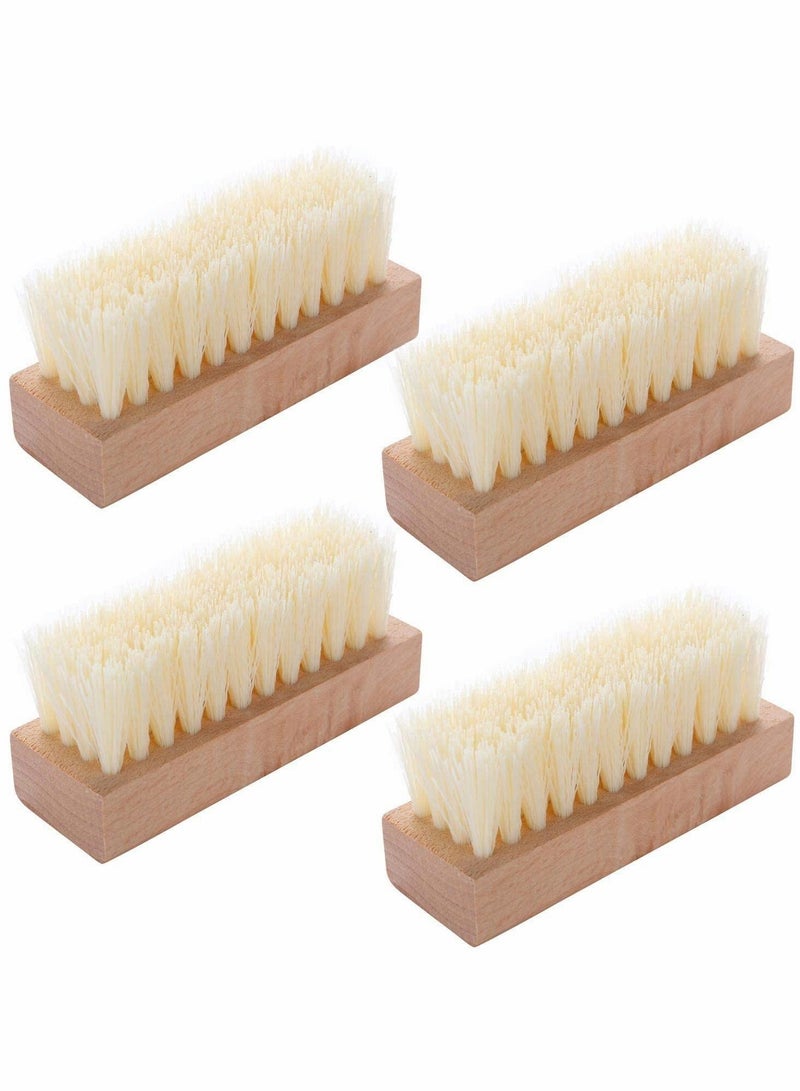 SYOSI 4 PCS Nail Scrub Brush Wooden Non-Slip Hand Brush for Cleaning Fingernail Toe  - Image 1