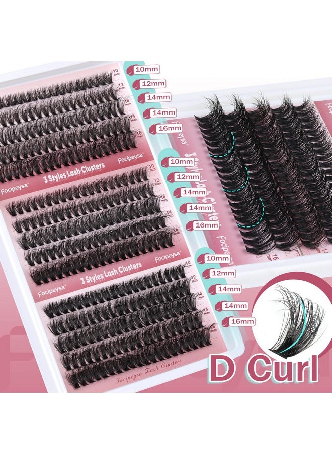 Focipeysa - Focipeysa Lash Extension Kit 300pcs Lash Clusters Fluffy Eyelash Extension 60D 70D 80D Eyelash Clusters 9-16mm DIY Lash Extensions Kit with Waterproof Lash Bond and Seal and Lash Tweezers - Image 1
