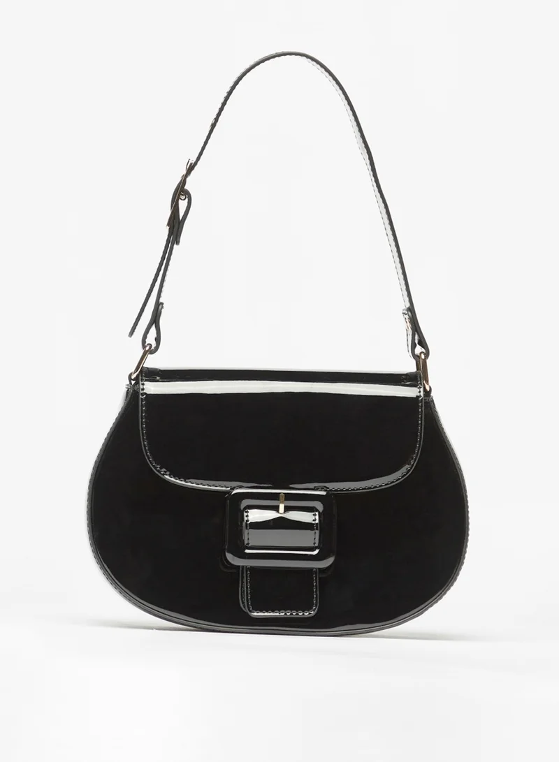 فلورا بيلا من شو إكسبرس Womens Solid Shoulder Bag with Buckle Detail By Shoexpress