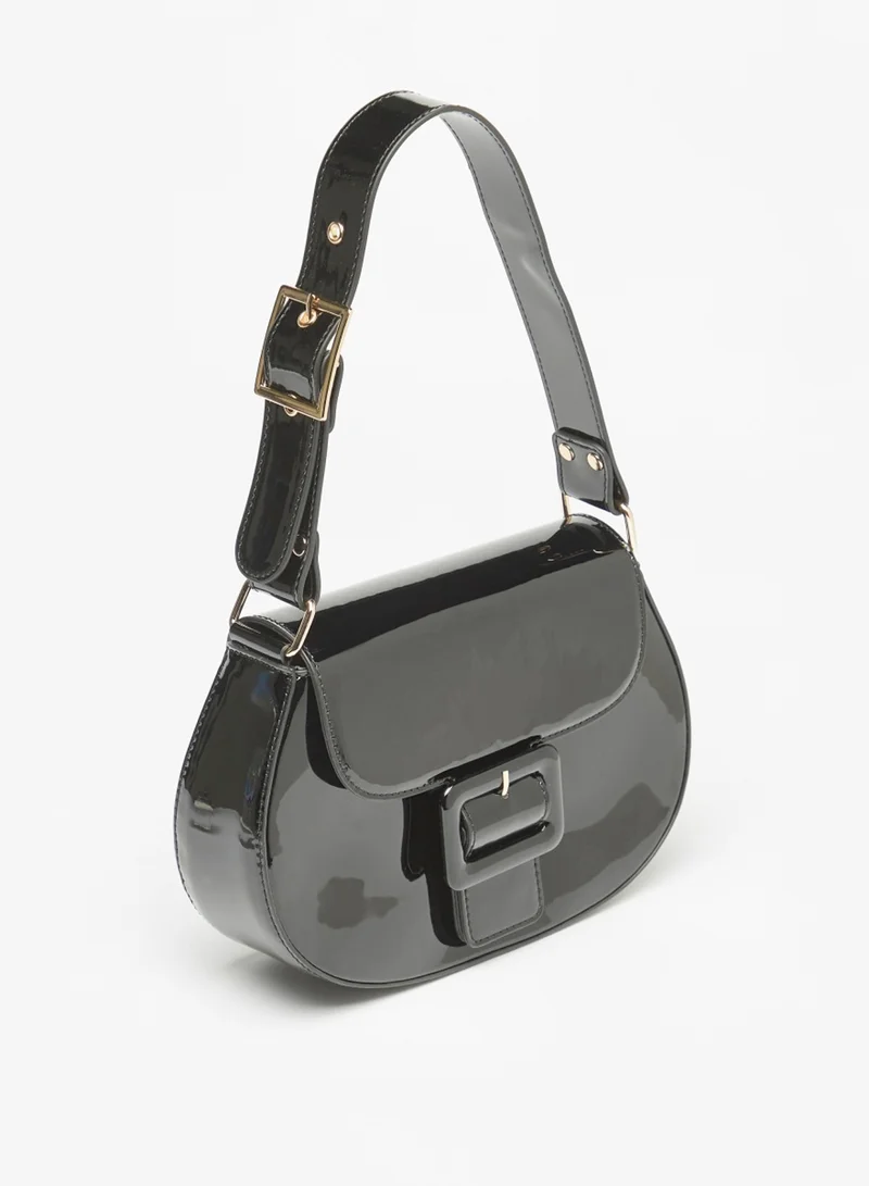 فلورا بيلا من شو إكسبرس Womens Solid Shoulder Bag with Buckle Detail By Shoexpress