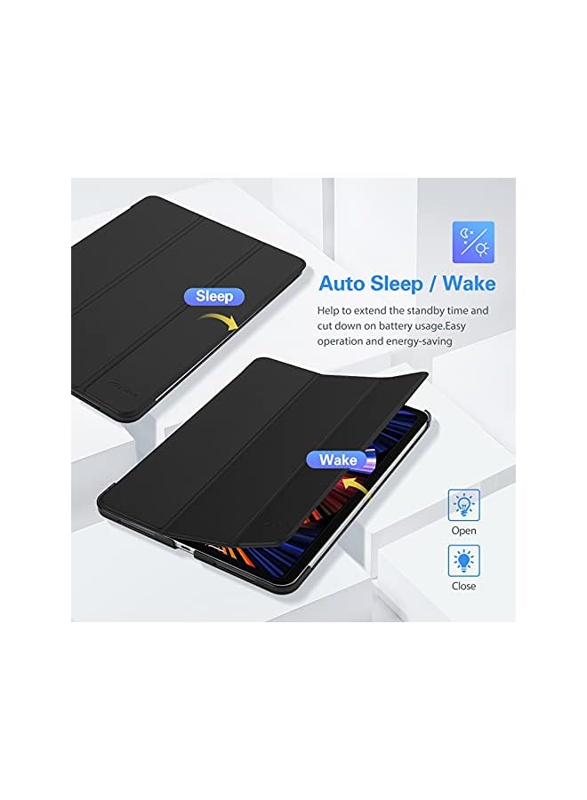 Procases Ipad Pro 12.9 Case 2022/2021 / 2020/2018, Slim Stand Hard Back Shell Smart Cover For Ipad Pro 12.9 Inch 6Th Generation 2022 / 5Th Gen 2021 / 4Th Gen 2020 / 3Rd Gen 2018 -Black - Image 5