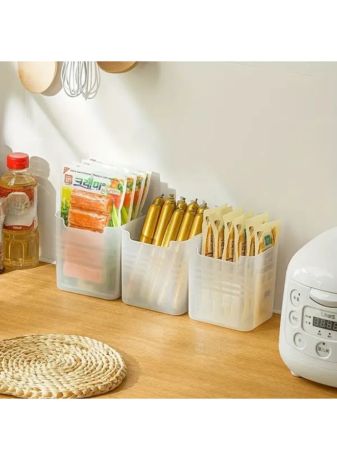 4 قطع صناديق تخزين بلاستيكية شفافة لباب الثلاجة، منظف طعام متين مقاوم للتسرب - Image 2