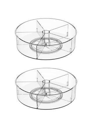Plastic Round Lazy Susan Rotating Turntable Food Storage Container for Cabinet Pantry Refrigerator Countertop Spinning Organizer for Spices Condiments Baking Supplies 115 2 Packs - pzsku/Z198DC949CEC9C3CA7FB5Z/45/1749492829/b9d479fa-4739-4679-abed-46012a2d88c9