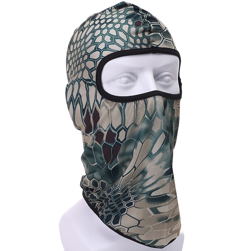Generic Summer riding mask Ice Silk headgear sunscreen dustproof full face neck protection headgear bicycle electric car inner liner Cap TT-MC-09 Jungle Camouflage