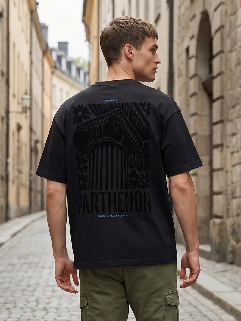 NOBERO NOBERO Men's Premium Oversized Printed T-Shirt