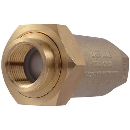 Cash Acme 3/4 Inch BF1 Dual Check Valve with Female Unions, Brass Plumbing Fitting, BF13434 - Image 1