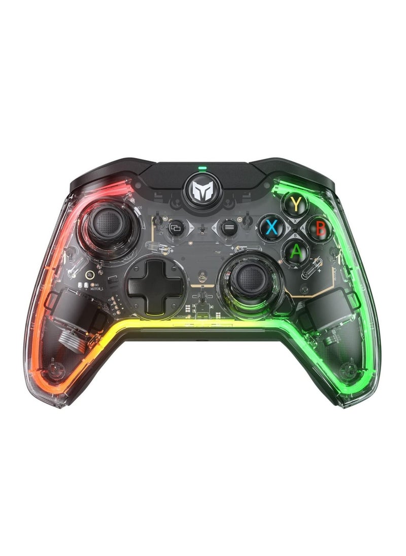 BIGBIG WON PC Controller, BIGBIG WON Rainbow Lite Wired Gaming Controllers for PC, RGB Light, Custom Buttons, Macro, Turbo, Dual Shock Controller for Switch/Windows 10 and 11 Controllers, for PS4  - Image 1