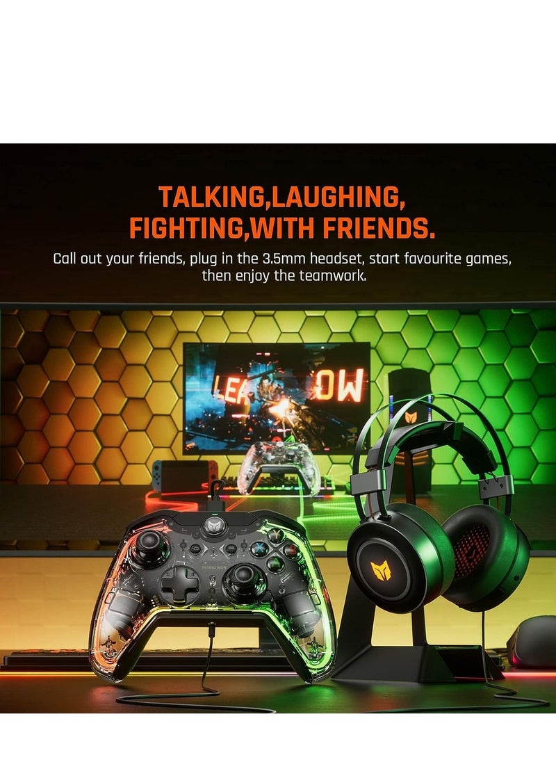 BIGBIG WON PC Controller, BIGBIG WON Rainbow Lite Wired Gaming Controllers for PC, RGB Light, Custom Buttons, Macro, Turbo, Dual Shock Controller for Switch/Windows 10 and 11 Controllers, for PS4  - Image 4