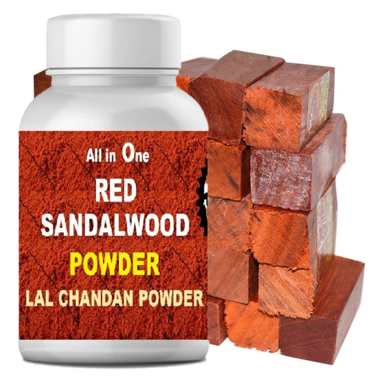 مسحوق لال تشاندان ماسالا الخضار (راكت تشاندان) مصنوع من مسحوق خشب الصندل الأحمر النقي والنادر لجميع احتياجات البوجا، 100 جرام - Image 3