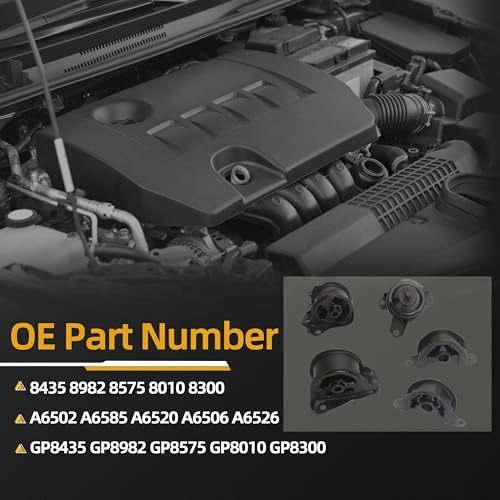 JAVOUKA 5 PCS Engine Motor and Transmission Bracket Kits Compatible with Honda CR-V L4 2.0L 1997 1998 1999 2000 2001, Auto Motor Engine & Trans Mount Sets Replace OE# A6502 A6506 A6520 A6526 A6585 - Image 3