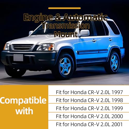 JAVOUKA 5 PCS Engine Motor and Transmission Bracket Kits Compatible with Honda CR-V L4 2.0L 1997 1998 1999 2000 2001, Auto Motor Engine & Trans Mount Sets Replace OE# A6502 A6506 A6520 A6526 A6585 - Image 2