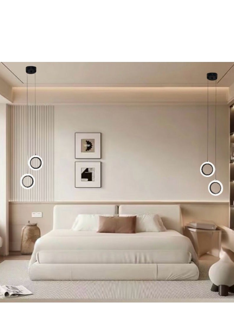 Modern 15W LED Ceiling Chandelier with Three Lights, Black Frame  - Image 3