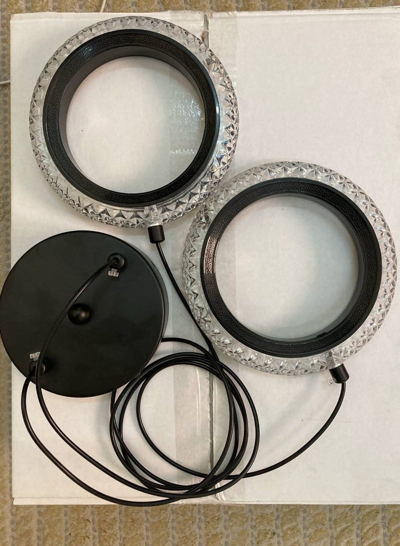 Modern 15W LED Ceiling Chandelier with Three Lights, Black Frame  - Image 5
