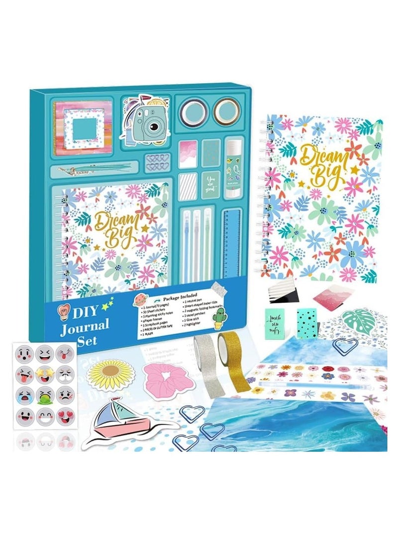 DIY Journal Kit for Girls, Scrapbook & Diary SuppliDIY Journal Kit for Girls - Journaling Toys Set for Teen Kids, Art Crafts Scrapbook Diary Supplies Set, Ideal Gifts for 8 9 10 11 12 13 14 Year Old Girls - Image 1