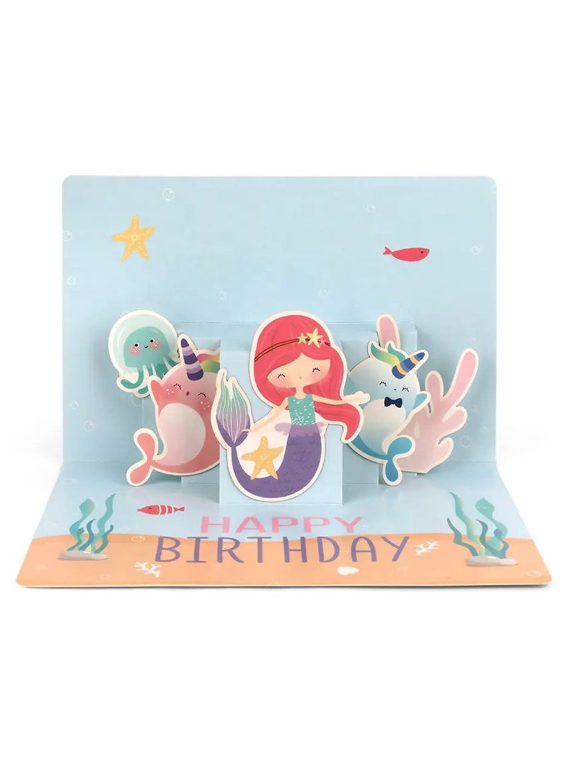 Happy Birthday - Mermaid 3D Kids Greeting Card