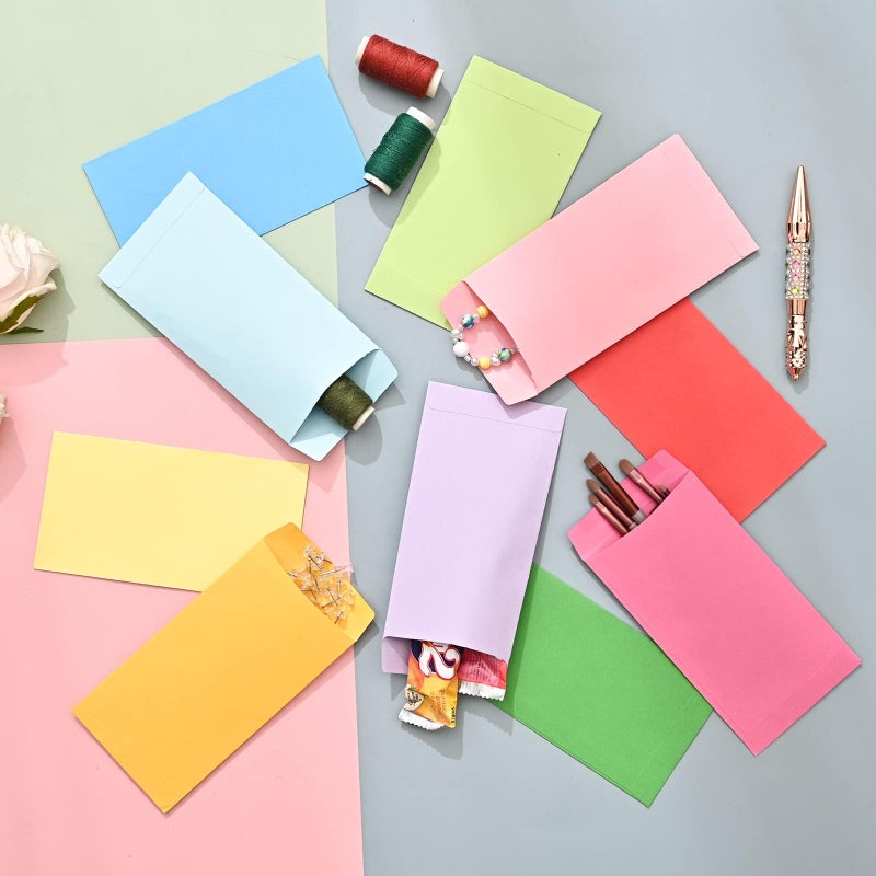 SWESARA 100 Pack Small Coin Envelopes, 2.25 x 3.5 Colored Tiny Seed Envelopes Mini Parts Small Items Stamps Storage Packets Envelopes for Garden, Office or Wedding Gift - Image 4