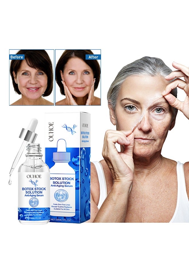 OUHOE Botox Stock Solution Anti-Aging Serum,Instant Face Tightening Botox Reduce Fine Lines Wrinkles Boost Skin Collagen Hydrate and Plump Skin Face Serum Botox Stock Anti Aging Serum 30ml - Image 1