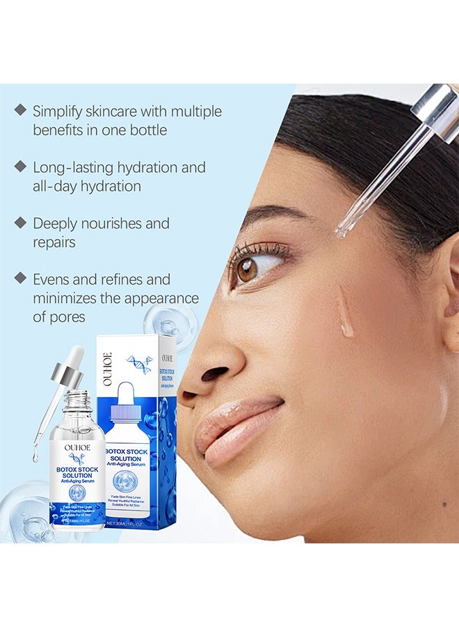 OUHOE Botox Stock Solution Anti-Aging Serum,Instant Face Tightening Botox Reduce Fine Lines Wrinkles Boost Skin Collagen Hydrate and Plump Skin Face Serum Botox Stock Anti Aging Serum 30ml - Image 3