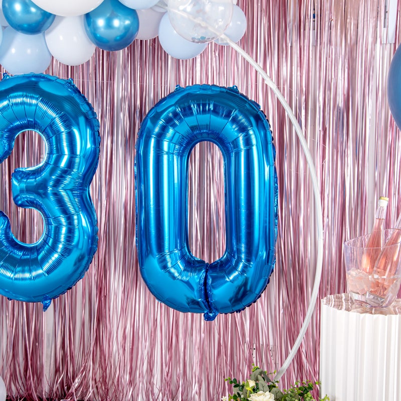 Restaurantware-Balloonify 40 Inch Number Balloon, 1 Large Digital Party Balloon - Number 0, Self-Sealing, Blue Foil Mylar Balloon, Hanging Loop, Decoration For Birthday, Wedding, Or Graduation - Image 3