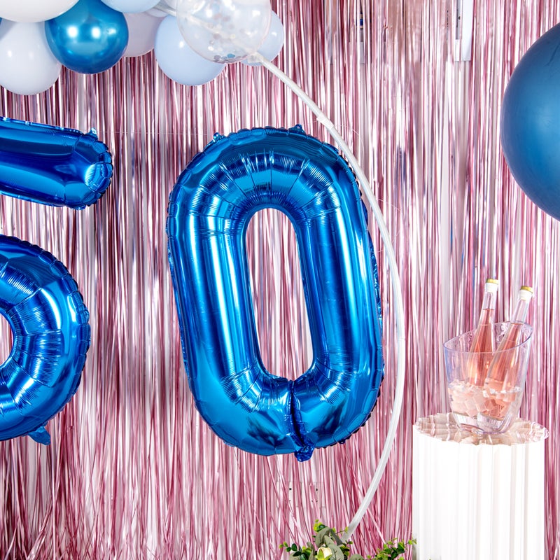 Restaurantware-Balloonify 40 Inch Number Balloon, 1 Large Digital Party Balloon - Number 0, Self-Sealing, Blue Foil Mylar Balloon, Hanging Loop, Decoration For Birthday, Wedding, Or Graduation - Image 5